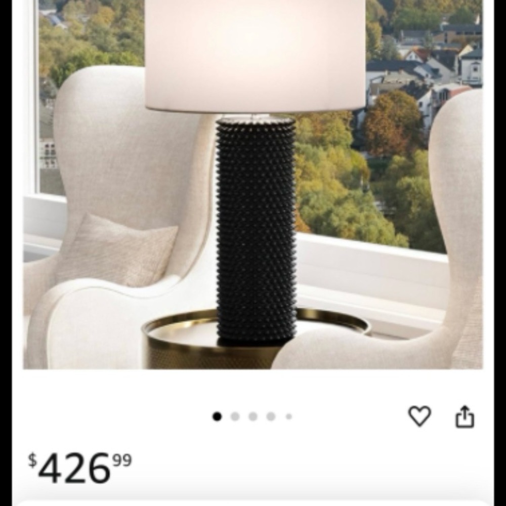 Black Table Lamp. Y2K , punk, Emo style lamp